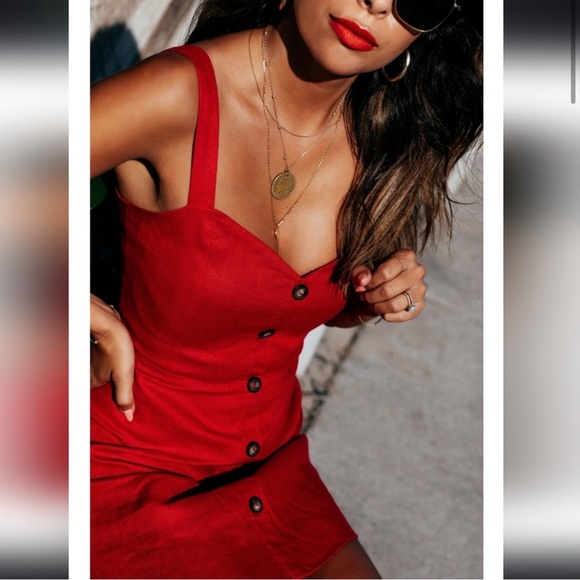 Reformation NWOT Finn Dress in Lipstick Size:2 - Picture 3 of 6